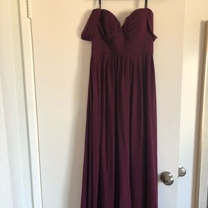 Lulus formal maroon maxi chiffon dress S